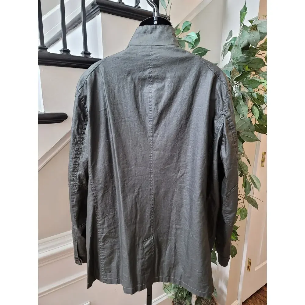 Banana Republic Utility Jacket Men's XXL Dark Grey Four Front Cargo Pockets